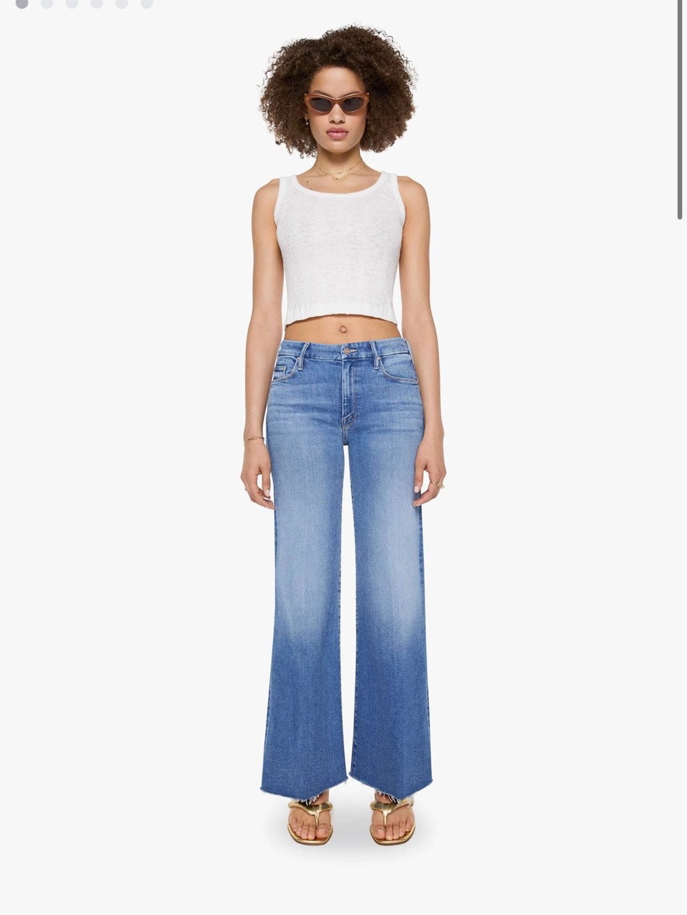 MOTHER THE ROLLER FRAY High-Rise Wide-Leg Jeans NEW W/O TAG